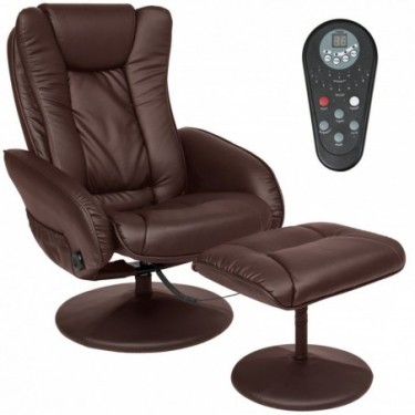 Best Choice Products Faux Leather Electric Massage Recliner Couch Chair w/ Stool Footrest Ottoman, Remote Control, 5 Heat & M