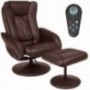 Best Choice Products Faux Leather Electric Massage Recliner Couch Chair w/ Stool Footrest Ottoman, Remote Control, 5 Heat & M