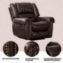 ANJ Leather Recliner Chair Breathable Bonded, Classic and Traditional 1 Seat Sofa Manual Recliner Chair with Overstuffed Arms