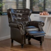 Christopher Knight Home Deal Furniture Waldo Brown Leather Recliner Club Chair