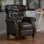 Christopher Knight Home Deal Furniture Waldo Brown Leather Recliner Club Chair