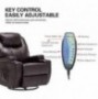 windaze Massage Recliner Chair, 360 Degree Swivel Heated Recliner Bonded Leather Sofa Chair with 8 Vibration Motors，Brown