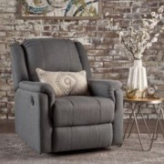 Christopher Knight Home Jemma Swivel Gliding Recliner Chair, Charcoal