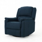 Christopher Knight Home Jemma Swivel Gliding Recliner Chair, 31.25 x 37.50 x 38.25, Navy Blue