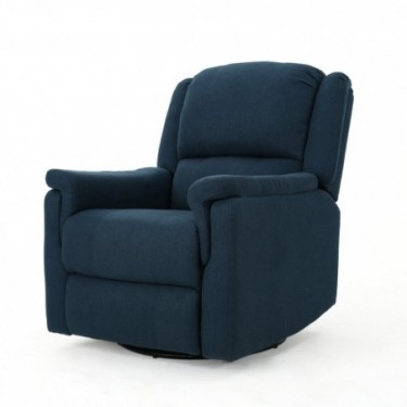 Christopher Knight Home Jemma Swivel Gliding Recliner Chair, 31.25 x 37.50 x 38.25, Navy Blue