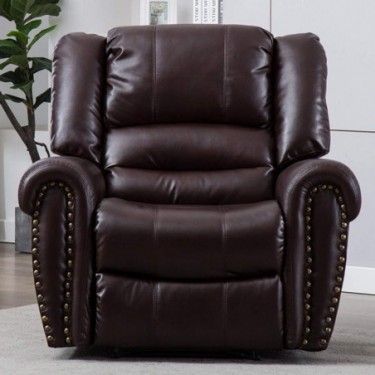 BONZY HOME Leather Recliner Chair 300LBS Heavy Duty Breathable Bonded Classic Single Sofa Manual Home Theater Seating Ergonom