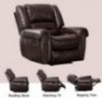 BONZY HOME Leather Recliner Chair 300LBS Heavy Duty Breathable Bonded Classic Single Sofa Manual Home Theater Seating Ergonom