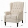 Christopher Knight Home Elizabeth Tufted Fabric Arm Chair Recliner, Beige