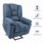 Esright Microfiber Power Lift Electric Recliner Chair with Heated Vibration Massage Sofa Fabric Living Room Chair with 2 Side