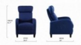 Living Room Slim Manual Recliner Chair  Dark Blue 
