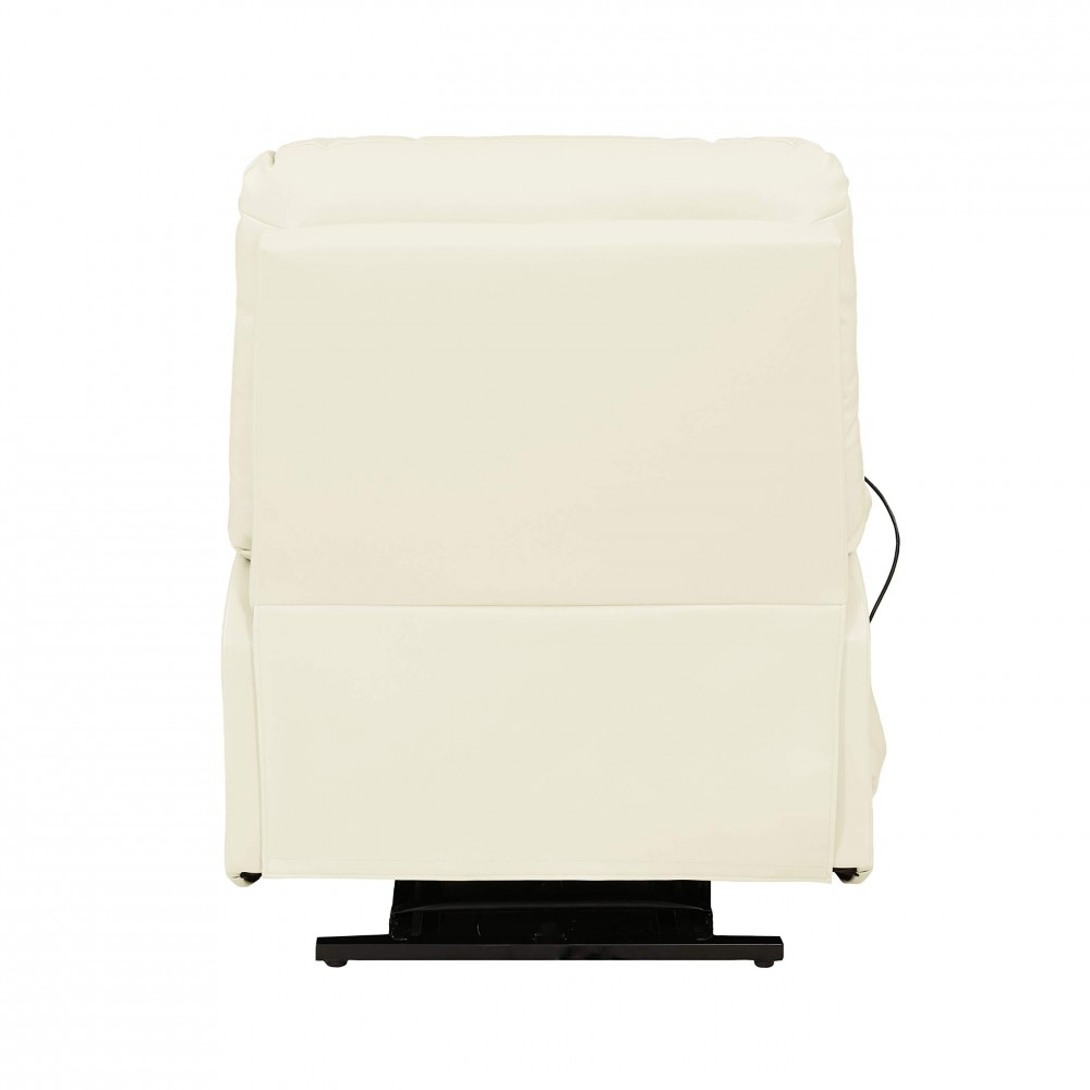 Domesis Renu Leather Wall Hugger Power Lift Chair Recliner, Cream