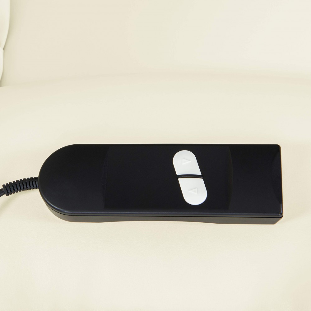 Domesis Renu Leather Wall Hugger Power Lift Chair Recliner, Cream