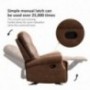 CANMOV Leather Rocker Recliner Chair, Classic and Retro Design 1 Seat Sofa Manual Reclining Chair with Lateral Pocket and Ove