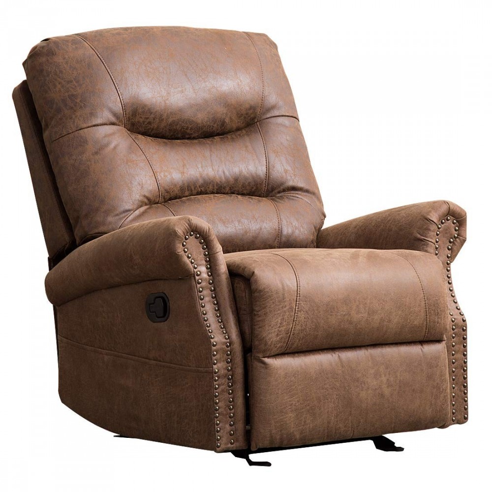 CANMOV Leather Rocker Recliner Chair, Classic and Retro Design 1