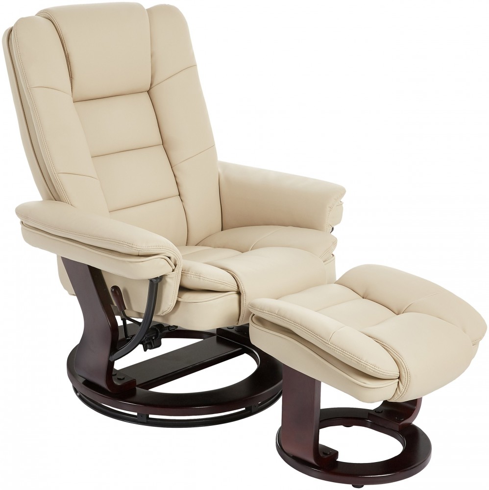 JC Home Argus Ultra-Plush Bonded Leather Swiveling Recliner with