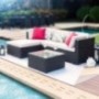 Devoko 5 Pieces Patio Furniture Sets All-Weather Outdoor Sectional Sofa Manual Weaving Wicker Rattan Patio Conversation Set w