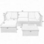 Devoko 5 Pieces Patio Furniture Sets All-Weather Outdoor Sectional Sofa Manual Weaving Wicker Rattan Patio Conversation Set w