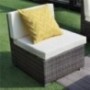 Wisteria Lane Outdoor Patio Furniture Sofa Set, 7 PCS Outdoor Wicker Sectional Sofa Seating, Grey Wicker with Ivory Cushion