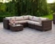 Stellahome Wicker Patio Furniture Conversation Set 6Pcs No Assembly Outdoor Sectional Sofa All Weather Aluminum L Shape Couch