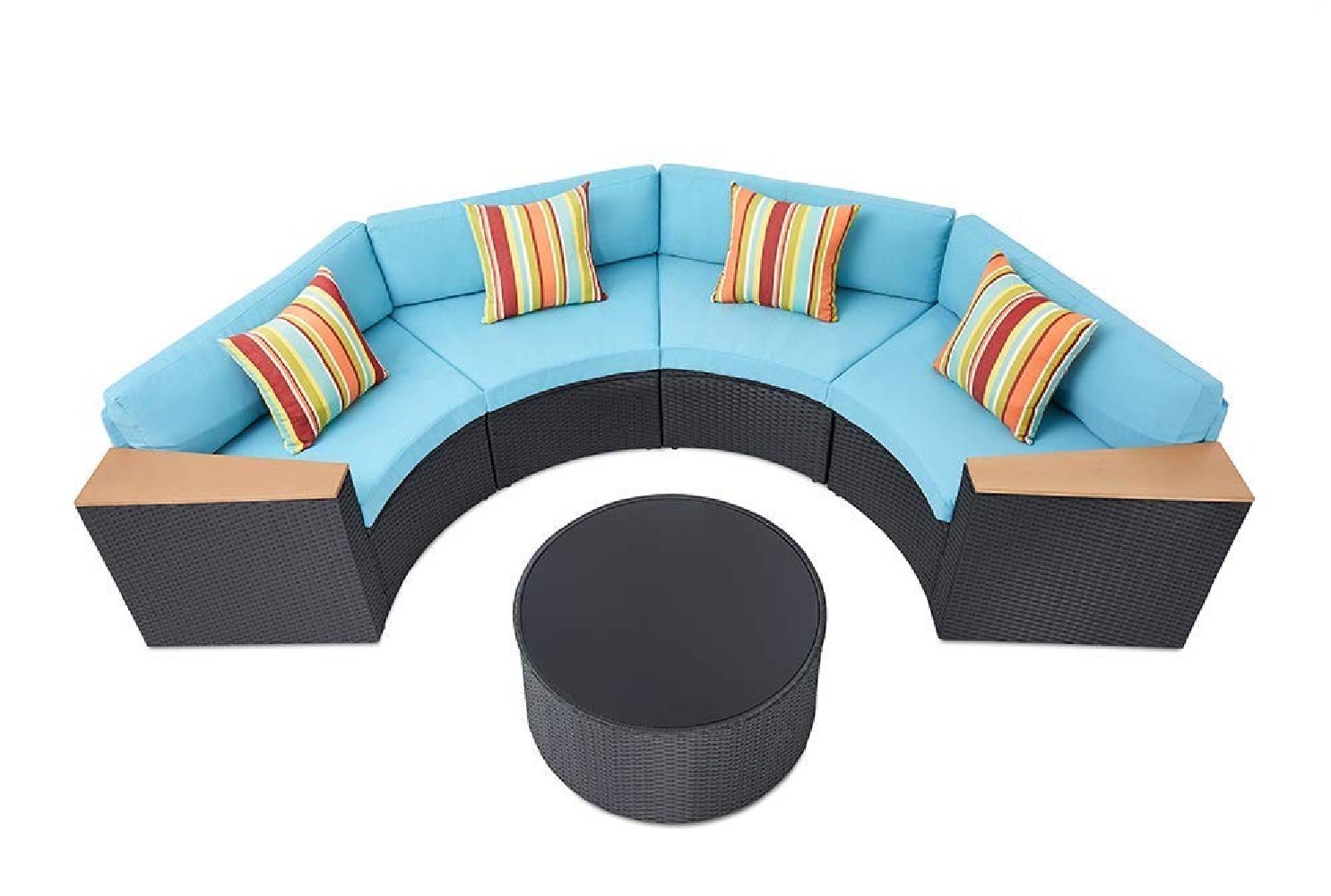 Oakmont Outdoor Sectional Sofa 5Piece HalfMoon Patio Furniture