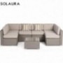 SOLAURA Outdoor Furniture Set 7-Piece Wicker Furniture Modular Sectional Sofa Set Light Gray Wicker Light Gray Olefin Fiber C