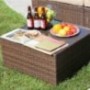 Patiorama 5 Pieces Outdoor Patio Furniture Sets Rattan Sofa Wicker Set, Outdoor Backyard Porch Garden Poolside Balcony Furnit