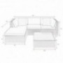 Tuoze 5 Pieces Patio Furniture Sectional Set Outdoor All-Weather PE Rattan Wicker Lawn Conversation Sets Cushioned Garden Sof