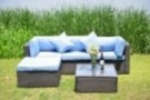 GOJOOASIS Outdoor Patio PE Wicker Rattan Sofa Sectional Furniture Conversation Set with Cushion and Pillow, Steel Frame, Blac