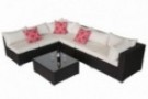 Do4U Patio Sofa 8-Piece Set Outdoor Furniture Sectional All-Weather Wicker Rattan Sofa Beige Seat & Back Cushions, Garden Law