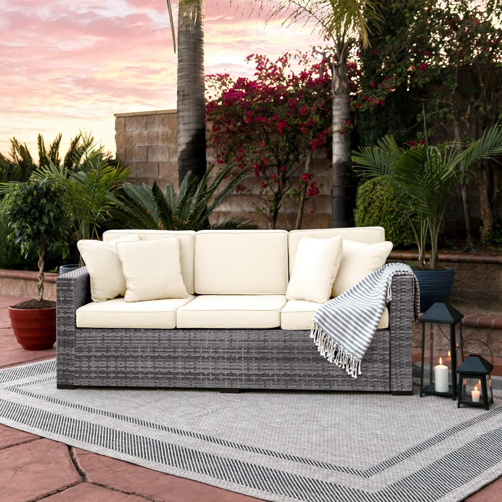 Best Choice Products Outdoor Wicker Sofa, AllWeather Patio Couch