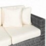 Best Choice Products Outdoor Wicker Sofa, All-Weather Patio Couch with Beige Cushions, Seats 3 - Gray