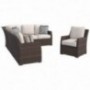 Ashley Furniture Signature Design - Salceda Outdoor 3-Piece Sectional Set - Sofa Sectional & Chair with Cushions - Beige & Br