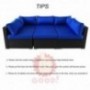 Patio Rattan Furniture 6pcs Outdoor Wicker Sofa Set Black Couch Sectional Set Conversation Cushioned Sofa