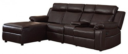 Homelegance Dalal 102" Reclining Sectional with Console, Brown