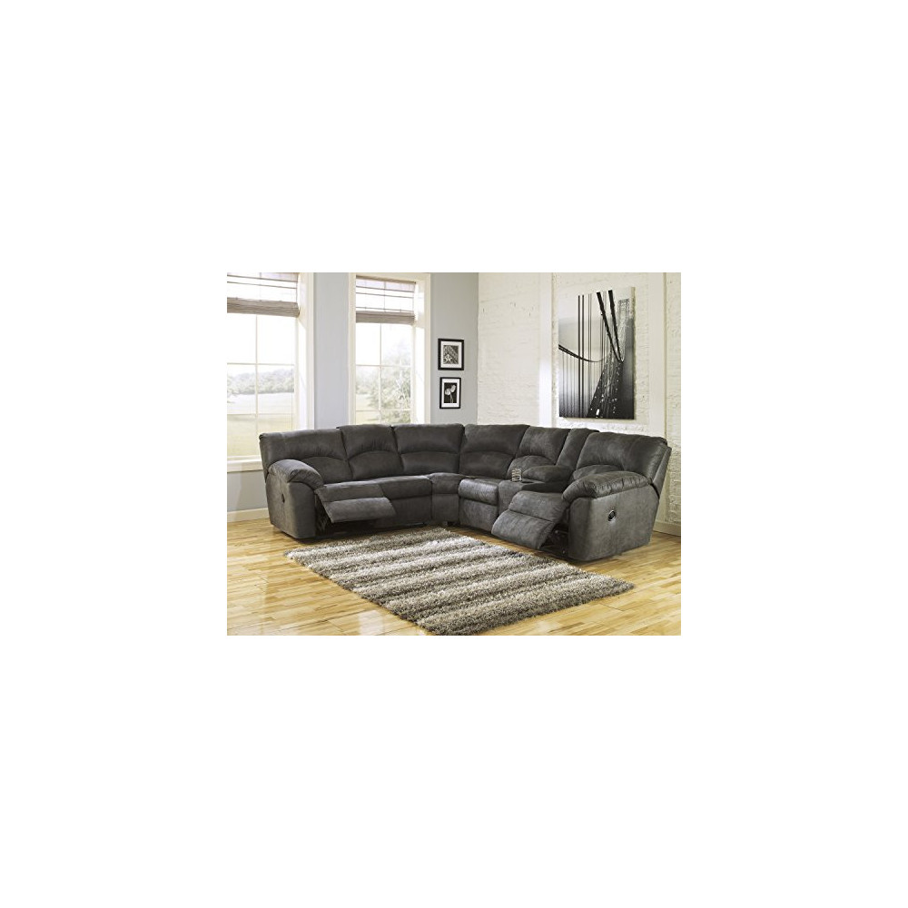 Signature Design by Ashley Tambo Reclining Sectional in Pewter