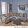 Christopher Knight Home Marsh Mid Century Modern Sectional Sofa Set, Gray Tweed Dark Brown