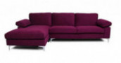 Velvet Fabric Sectional Sofa Set Corner Couch with Chaise Lounge Living Room Furniture  Luxury Purple 