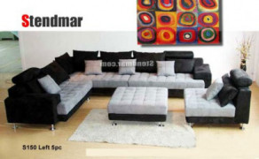 5pc Multifunction 2-tone Microfiber Big Sectional Sofa Set S150LBG