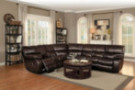 Homelegance Pecos 105" x 117" Leather Gel Manual Reclining Sectional Sofa, Brown