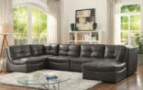 Esofastore Living Room Furniture 6pc Modular Sectional Sofa Leather Gel Corner Chairs Tufted Cushion Couch