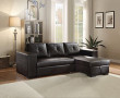 ACME Lloyd Black Faux Leather Sectional Sofa with Sleeper