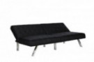 DHP Emily Sectional Futon Sofa with Convertible Chaise Lounger, Black Faux Leather
