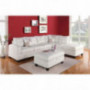 ACME Kiva White Bonded Leather Reversible Sectional Sofa with 2 Pillows