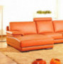 VIG Furniture 2227 Orange Leather Contemporary Sectional Sofa With Chaise