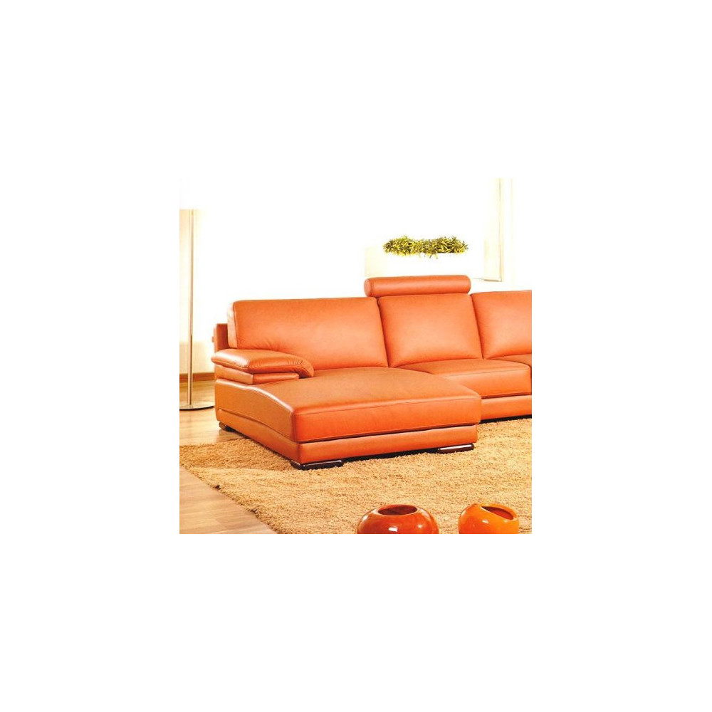 VIG Furniture 2227 Orange Leather Contemporary Sectional Sofa