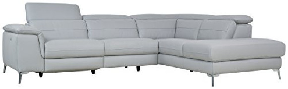 Homelegance 113" x 85" Leather Reclining Sectional Sofa, Gray