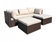 AmazonBasics 3 Piece Patio PE Wicker Rattan Corner Sofa Set