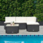 Tangkula 5 PCS Patio Furniture Sets, Outdoor Conversation Set, Wicker Combination Furniture for Outdoor Indoor, Modern Wicker