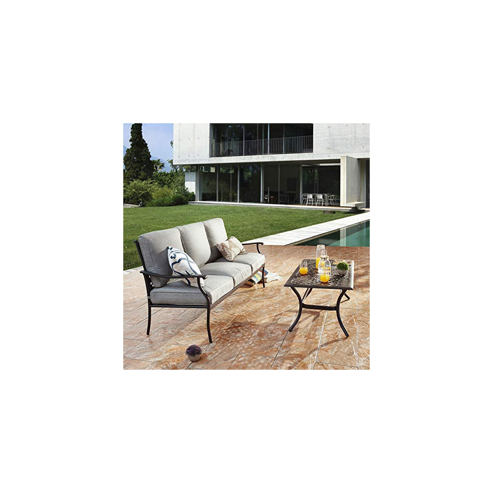 LOKATSE HOME Base Per Ombrellone Da Patio Quadrata 45 Cm – Riempibile Con Acqua O Sabbia (28 Kg Con Acqua) – Nero