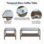 Stamo Patio Conversation Sets 8-Piece Coffee PE Wicker Furniture Chair Sets with Glass Table, All Weather Outdoor Rattan Wick